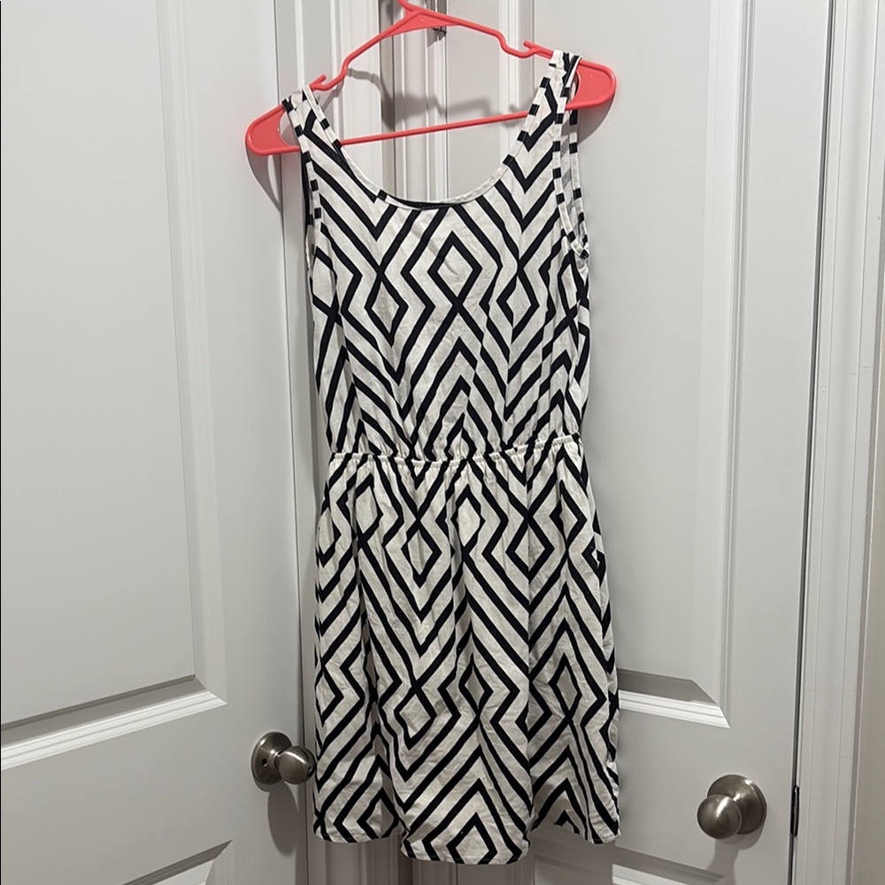 Peach Love Cream Black and White Dress